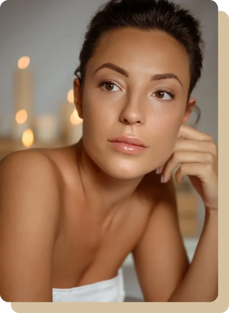 Beautiful woman with facelift.