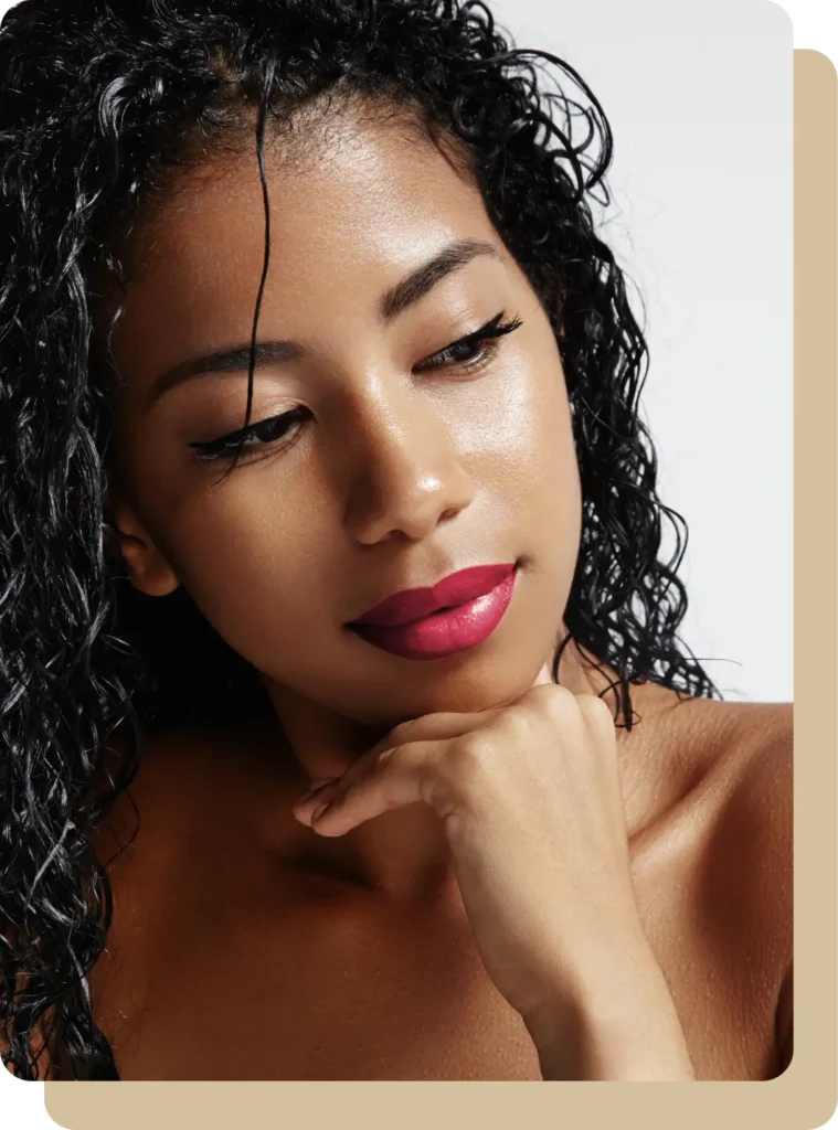 Young beautiful woman with a non-invasive facelift.