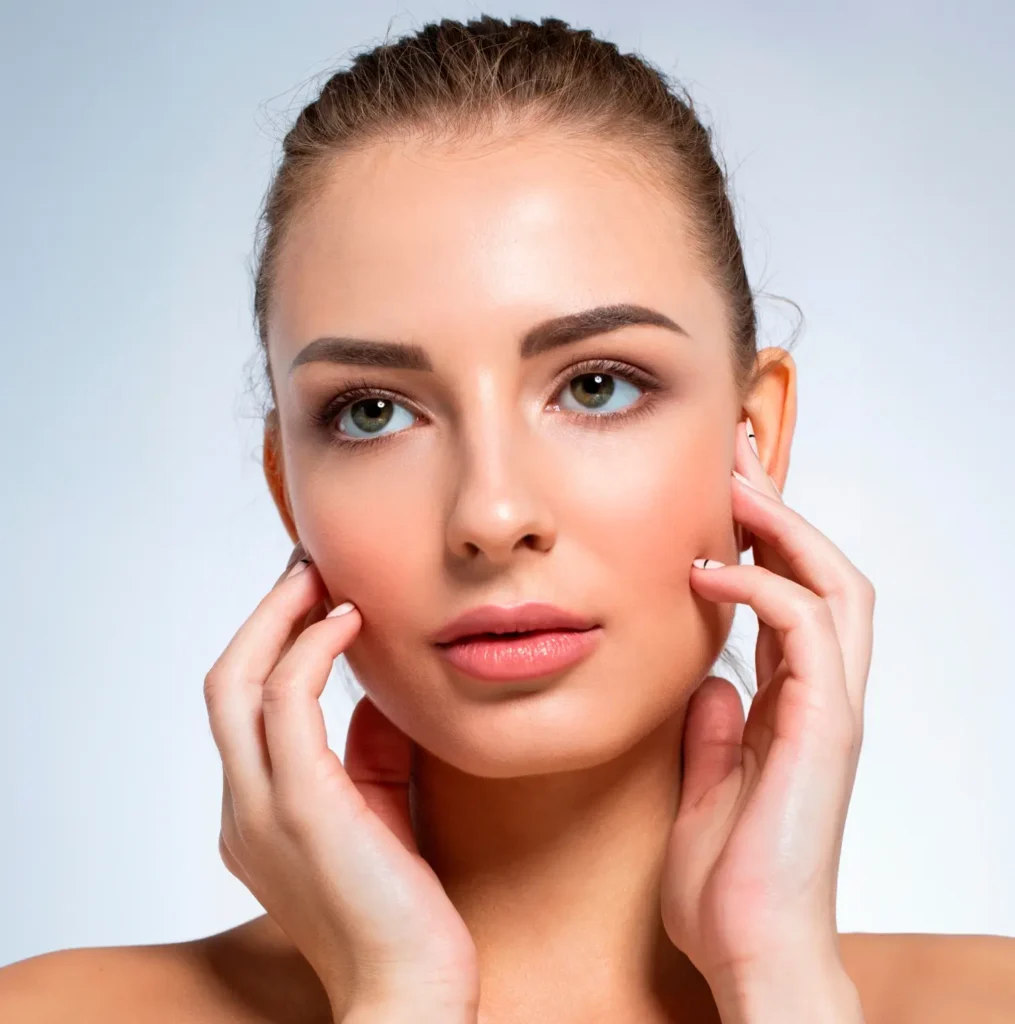 Beautiful woman with a non-surgical facelift.