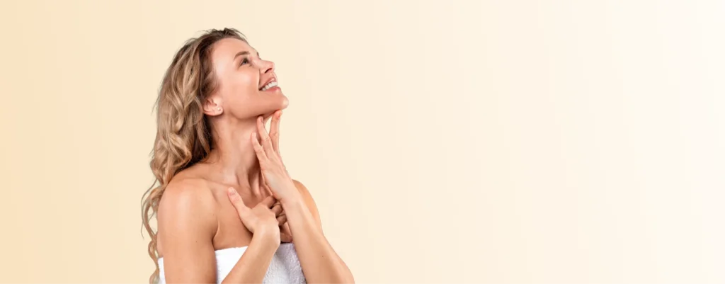 girl touching her neck