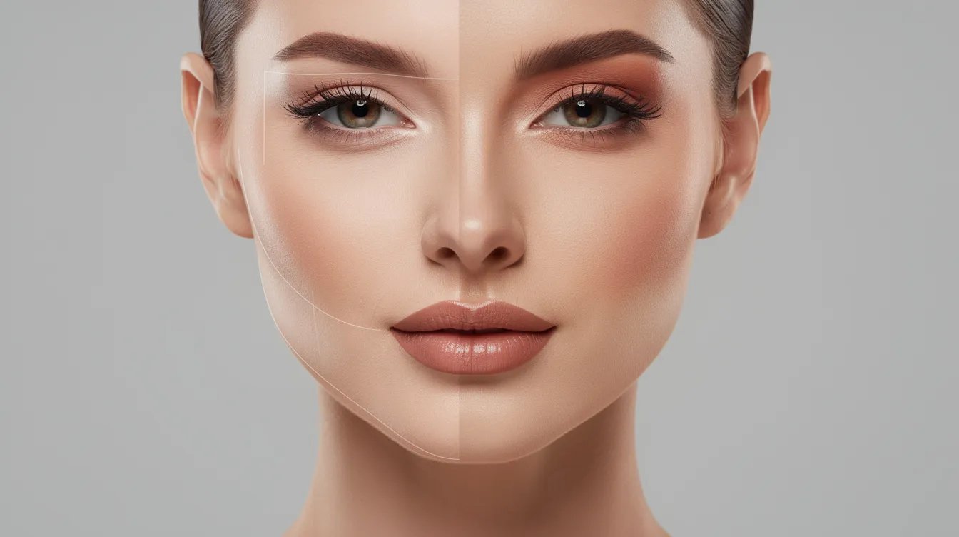 The image shows a close-up of a person's face highlighting their defined cheekbones and jawline, showcasing the results of a buccal fat removal procedure. The facial contouring has created a more defined facial appearance, contributing to an overall leaner facial shape.